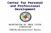 Center for Personal and Professional Development WASHINGTON DC AREA FCPOA SYMPOSIUM CMDCM(SW)Gretchen Boals.