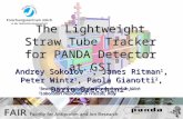 The Lightweight Straw Tube Tracker for PANDA Detector at GSI Andrey Sokolov *,1, James Ritman 1, Peter Wintz 1, Paola Gianotti 2, Dario Orecchini 2 1 Institut.