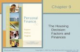 Chapter 9 The Housing Decision: Factors and Finances McGraw-Hill/Irwin Copyright © 2007 by The McGraw-Hill Companies, Inc. All rights reserved.