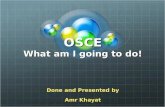 OSCE What am I going to do! Done and Presented by Amr Khayat.