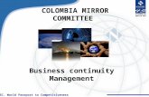 ICONTEC. World Passport to Competitiveness Business continuity Management COLOMBIA MIRROR COMMITTEE.