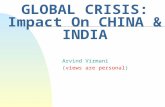 GLOBAL CRISIS: Impact On CHINA & INDIA Arvind Virmani (views are personal)