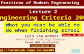 11 Practices of Modern Engineering What you must be able to do when finishing school Luis San Andres Mast-Childs Tribology Professor Texas A&M University.