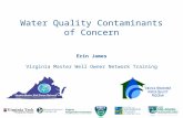 Erin James Virginia Master Well Owner Network Training Water Quality Contaminants of Concern.