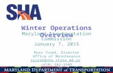 Winter Operations Overview Maryland Transportation Commission January 7, 2015 Russ Yurek, Director Office of Maintenance ryurek@sha.state.md.us (410) 582-5505.