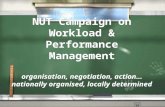 NUT Campaign on Workload & Performance Management organisation, negotiation, action… nationally organised, locally determined.