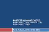 DIABETES MANAGEMENT: DIFFERENT TREATMENTS FOR DIFFERENT TIMES Faith Pollock, APRN, CNS, CDE.