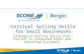 Critical Selling Skills for Small Businesses Innovative Selling Skills that Pay-off in Increased Sales and Satisfied Customers.