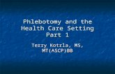 Phlebotomy and the Health Care Setting Part 1 Terry Kotrla, MS, MT(ASCP)BB.
