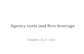 Chapter 16.5- 16.6 Agency costs and firm leverage.