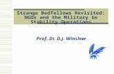 Strange Bedfellows Revisited: NGOs and the Military in Stability Operations Prof. Dr. D.J. Winslow.