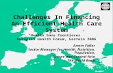 Challenges In Financing An Efficient Health Care System “Health Sans Frontieres” European Health Forum, Gastein 2006 Armin Fidler Sector Manager for Health,