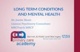 LONG TERM CONDITIONS AND MENTAL HEALTH Dr. Justin Shute Liaison Psychiatry Consultant MRCPsych MRCP.