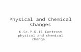 Physical and Chemical Changes 6.Sc.P.K.11 Contrast physical and chemical change.