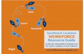 WHAT IS THE SWLA WORKFORCE RESOURCE GUIDE?  The Southwest Louisiana Workforce Resource Guide is a step-by-step guide for getting a well-paying job.