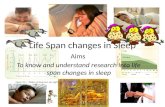 Life Span changes in Sleep Aims To know and understand research into life span changes in sleep.