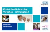 Mental Health Learning Workshop – NHS England (Midlands and East) Joanna Powell February 4, 2014.