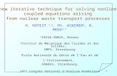 1 A new iterative technique for solving nonlinear coupled equations arising from nuclear waste transport processes H. HOTEIT 1,2, Ph. ACKERER 2, R. MOSE.