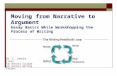 Moving from Narrative to Argument Essay Basics While Workshopping the Process of Writing Dr. L. Lennie Irvin San Antonio College San Antonio Writing Project.