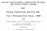 Social and Economic Indicators by Race and Asian Ethnic Groups and Korean Population Density Map - Top 5 Metropolitan Areas, 2000 Social and Economic Indicators.