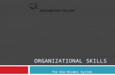 ORGANIZATIONAL SKILLS The One-Binder System DESTINATION COLLEGE.