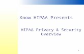 1 HIPAA Privacy & Security Overview Know HIPAA Presents.