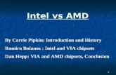 1 Intel vs AMD By Carrie Pipkin: Introduction and History Ramiro Bolanos : Intel and VIA chipsets Dan Hepp: VIA and AMD chipsets, Conclusion.