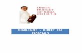 HIGHLIGHTS – DIRECT TAX PROPOSALS. AGENDA  Budget Highlights/Statistics  Tax Rates  Additional Resource Mobilization  Measures to Promote Socio-Economic.