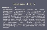Session 4 & 5 Session Title Government Accounting System in India, Government Accounting – Principles & Practices, Deficiencies and limitations in present.