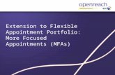 Extension to Flexible Appointment Portfolio: More Focused Appointments (MFAs)