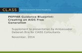 PEPFAR Guidance Blueprint: Creating an AIDS Free Generation Supplement to presentation by Ambassador Deborah Birx for ClASS Consultants November, 2014.
