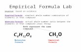Empirical Formula Lab Empirical: based on evidence Empirical Formula: simplest whole-number combination of elements in that compound Molecular Formula: