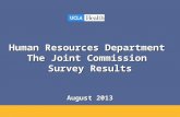 Human Resources Department The Joint Commission Survey Results August 2013.