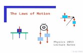 The Laws of Motion Physics 2053 Lecture Notes The Laws of Motion.