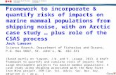 Framework to incorporate & quantify risks of impacts on marine mammal populations from shipping noise, with an Arctic case study … plus role of the CSAS.