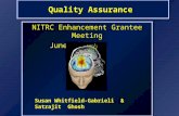 Quality Assurance NITRC Enhancement Grantee Meeting June 18, 2009 NITRC Enhancement Grantee Meeting June 18, 2009 Susan Whitfield-Gabrieli & Satrajit Ghosh.