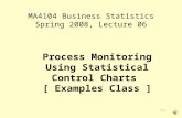 [1] MA4104 Business Statistics Spring 2008, Lecture 06 Process Monitoring Using Statistical Control Charts [ Examples Class ]