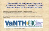 1 Biomedical Engineering Key Content Survey - Results from Round One of a Delphi Study David W. Gatchell and Robert A. Linsenmeier VaNTH ERC for Bioengineering.