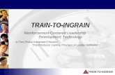 TRAIN-TO-INGRAIN Reinforcement-Centered Leadership Development Technology A Five-Phase Integrated Process That Produces Lasting Changes in Leader Behavior.