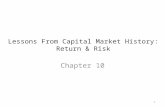 Lessons From Capital Market History: Return & Risk Chapter 10 1.