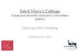 Saint Mary’s College Employee Benefits Advisory Committee (EBAC) February 2014 Meeting February 13, 2014.