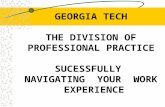 GEORGIA TECH THE DIVISION OF PROFESSIONAL PRACTICE SUCESSFULLY NAVIGATING YOUR WORK EXPERIENCE.