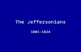 The Jeffersonians 1801-1824 Election of 1800 Mess in the electoral college Result of the development of political parties Bitter campaign Tie between.