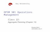 OPSM 301 Operations Management Class 22: Aggregate Planning (Chapter 13) Koç University Zeynep Aksin zaksin@ku.edu.tr.