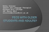 Nikky Steiner Speech and Language Therapist Orchard Hill College 20 th March 2012 nsteiner@orchardhill.ac.uk.