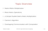 Sahalu Junaidu ICS 573: High Performance Computing 8.1 Topic Overview Matrix-Matrix Multiplication Block Matrix Operations A Simple Parallel Matrix-Matrix.