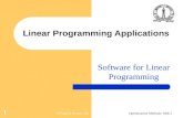 D Nagesh Kumar, IIScOptimization Methods: M4L1 1 Linear Programming Applications Software for Linear Programming.