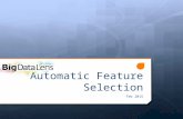 Automatic Feature Selection Feb 2015. Update on Hadoop / R  Try HortonWorks Sandbox  Get a VM player  Download and install OVA (VM file from HortonWorks)