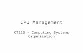CPU Management CT213 – Computing Systems Organization.