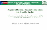 Agricultural Transformation in South Sudan Effort for Agricultural Transformation (EAT) Pre-Read for February 5 th, 2013 Ministry of Agriculture and Forestry,